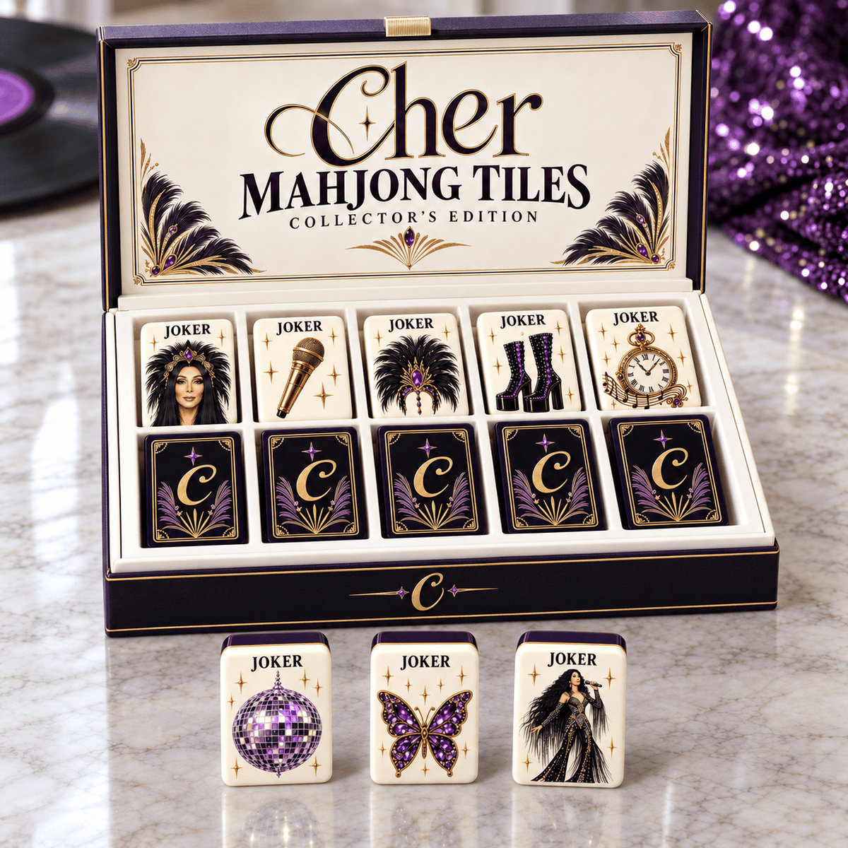 Premium CHER Mahjong Tiles Set PVNA