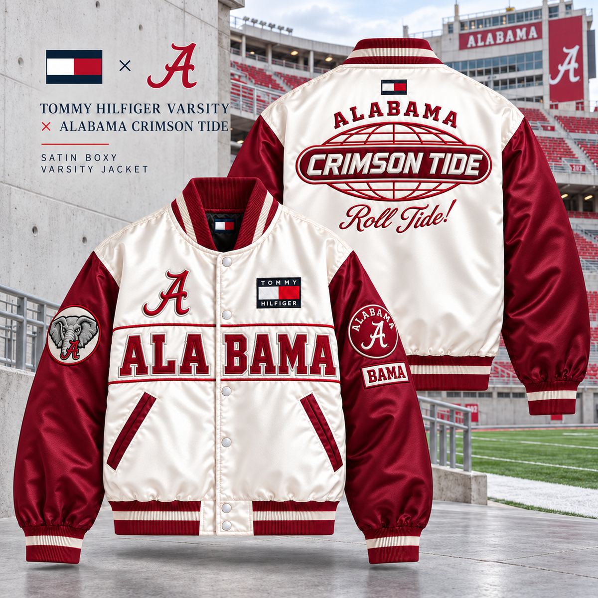 ACT Satin Boxy Varsity Jacket NTKO