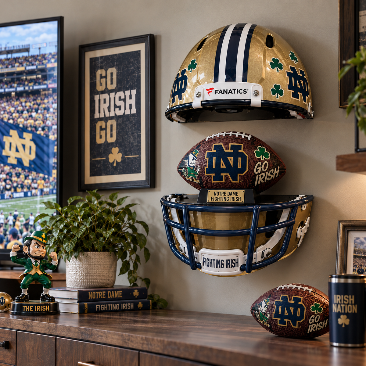 NDFI Premium LED Helmet Wall Shelf NTNA