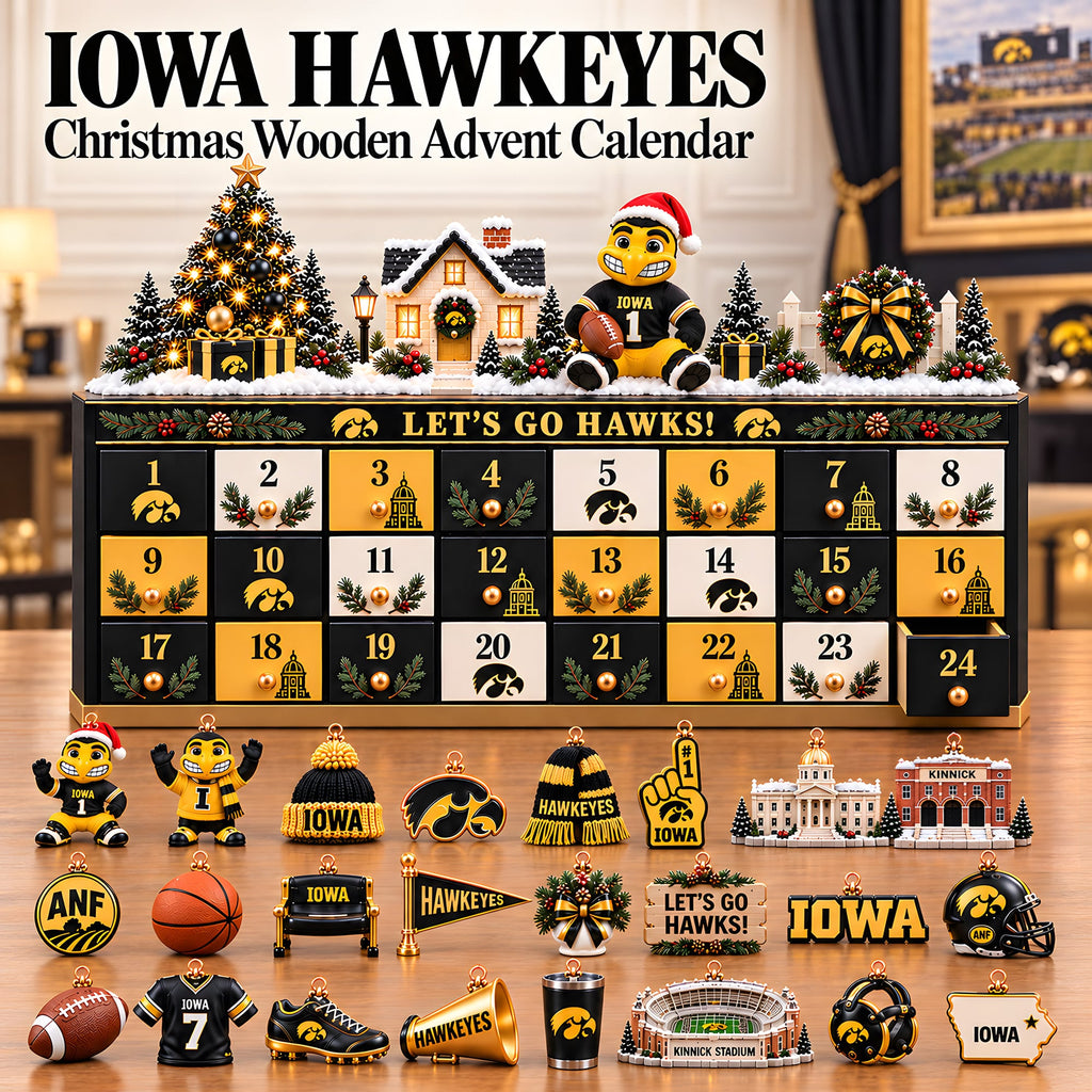 Premium IWHK Christmas Wooden Advent Calendar PVNA