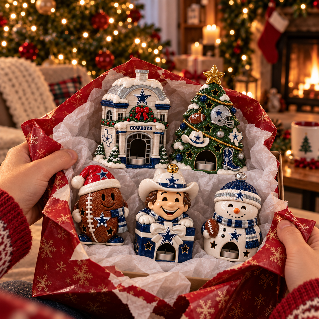DLCB CHRISTMAS CERAMIC CANDLE HOLDER HQH