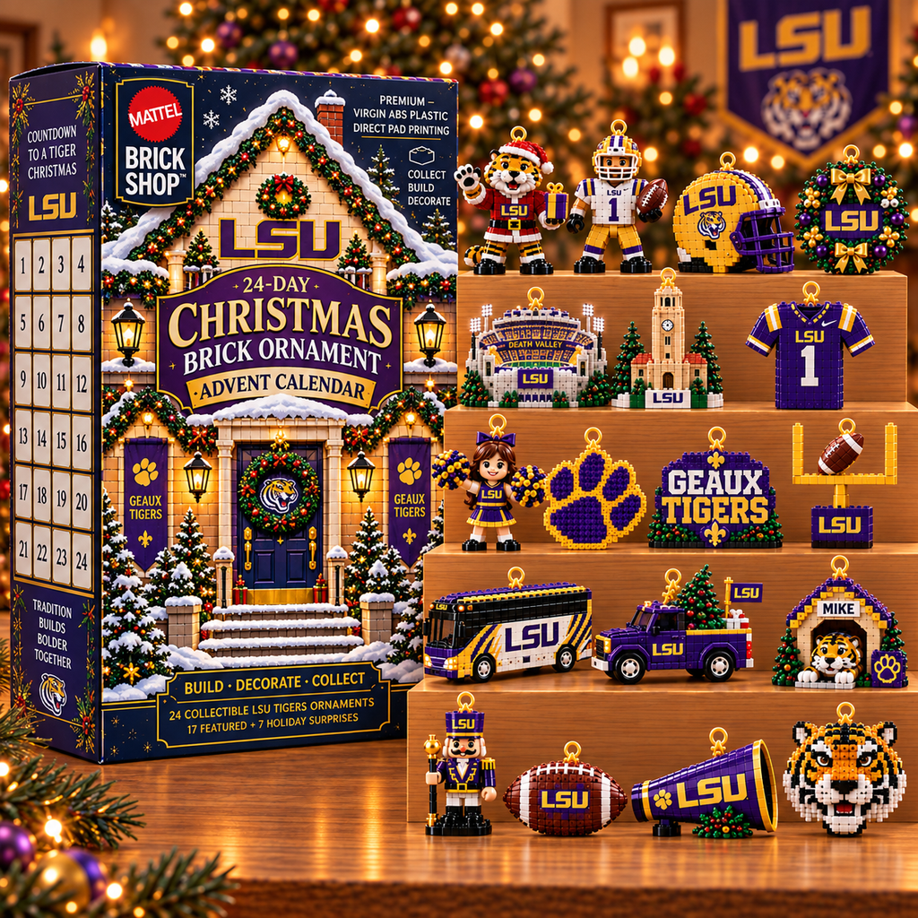 LSU 24-Day Christmas Brick Ornament Advent Calendar NTTB