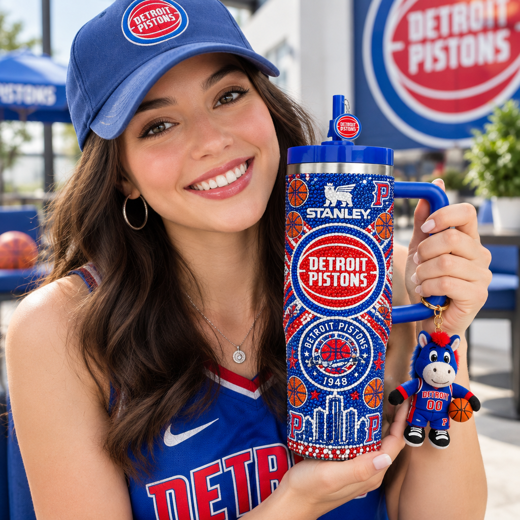 Detroit Pistons 40oz Tumbler With Handle TTNL