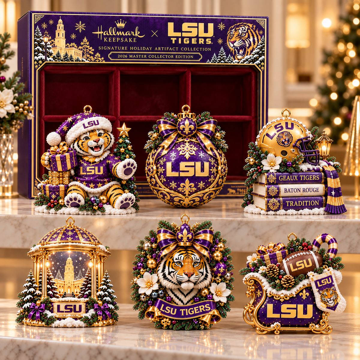 LSU Premium Christmas Keepsake Collection NTNA